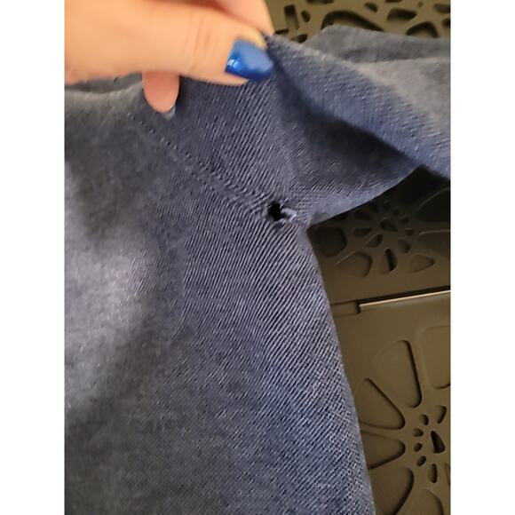 Peter Millar Blue Merino Wool Crewneck Sweater XL Elbow Patch Preppy EUC - Picture 4 of 7